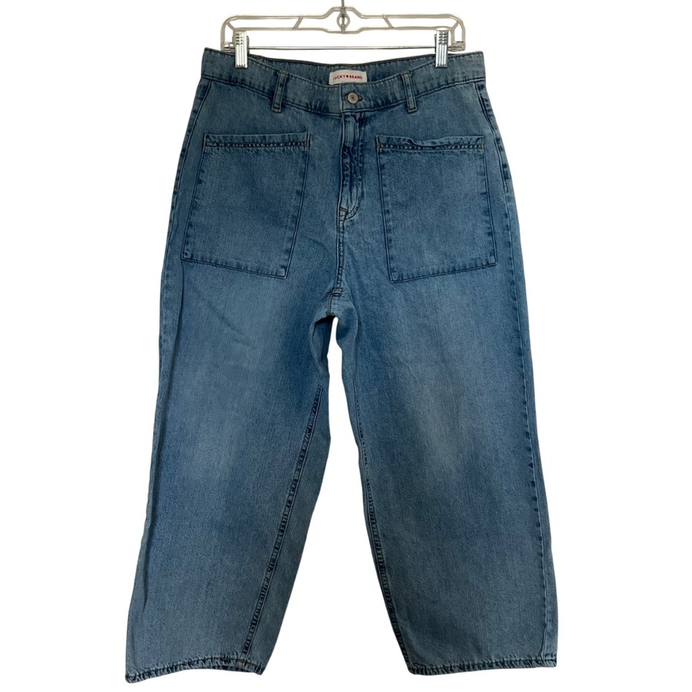 Like NEW Lucky Brand Patch Pocket High Waist Wide Leg Jeans Size 12